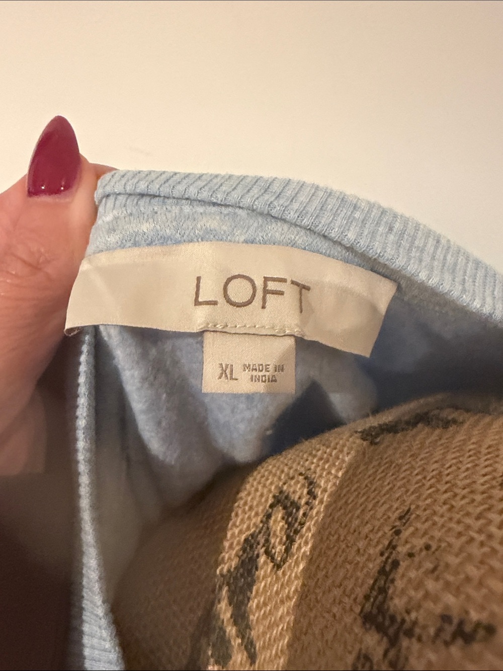 LOFT Light Blue Rhinestone 'SLEIGH' Crewneck Sweatshirt - Picture 3 of 6